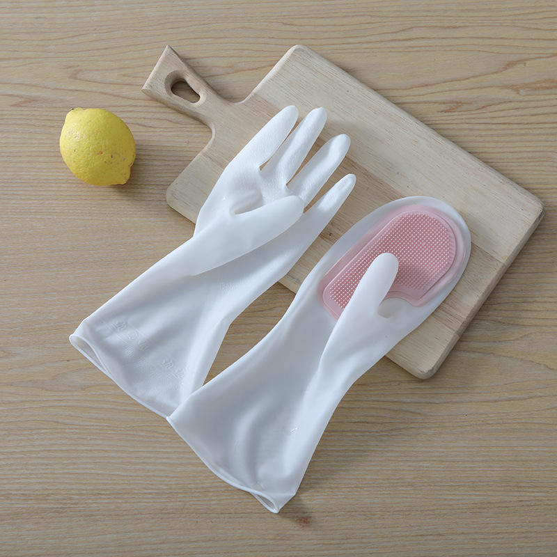 Hot Sale Multifunction Rubber Latex Foaming Rich Dishes and Laundry Waterproof Kitchen Cleaning Glove Brush