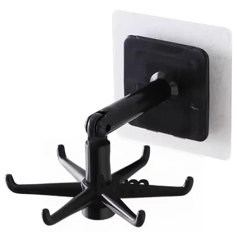 Multi-Functional Home Accessories Factory Plastic Wall Hook Storage Organizer Punch-Free Rotating Design for Kitchen Tools
