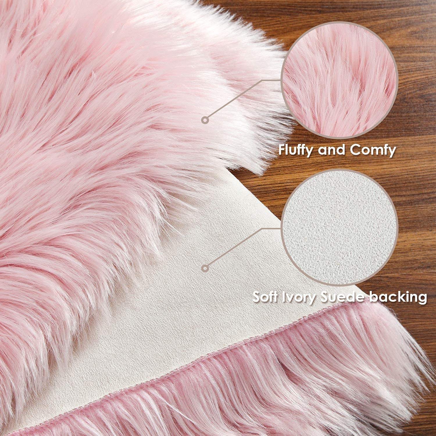 Faux Sheepskin Rug Fluffy Area Small Shaggy Rugs for Bedroom Fluffy Sofa Floor Carpet Home Decoration Pink